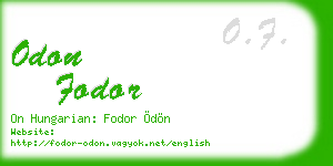 odon fodor business card