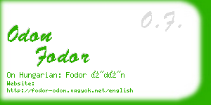 odon fodor business card